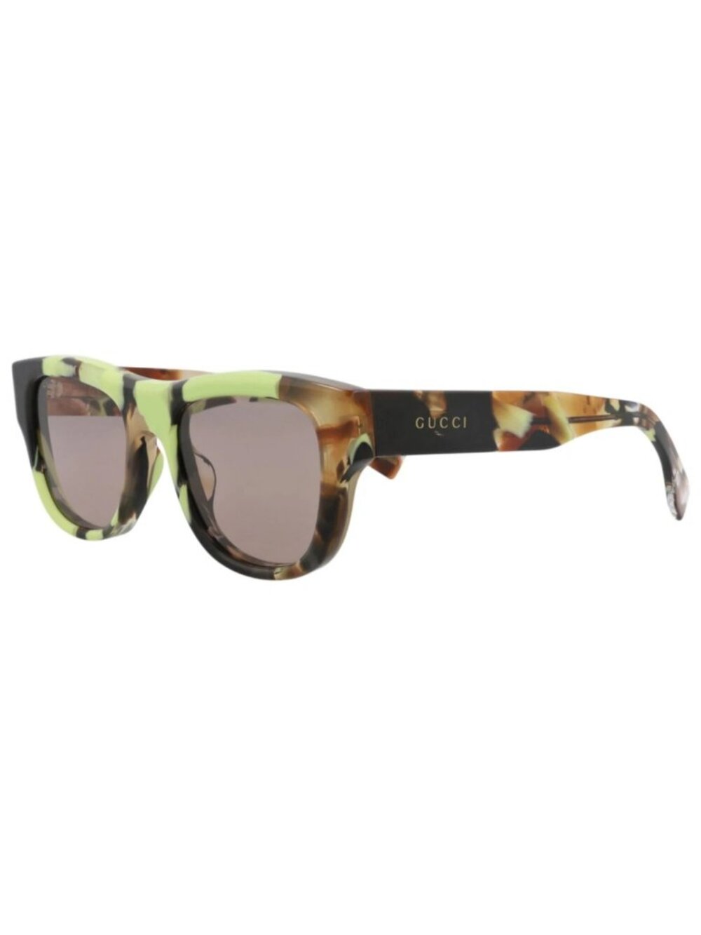 New Gucci Women's Sunglasses Square Rectangle Recycled Acetate Frame Mens Havana
